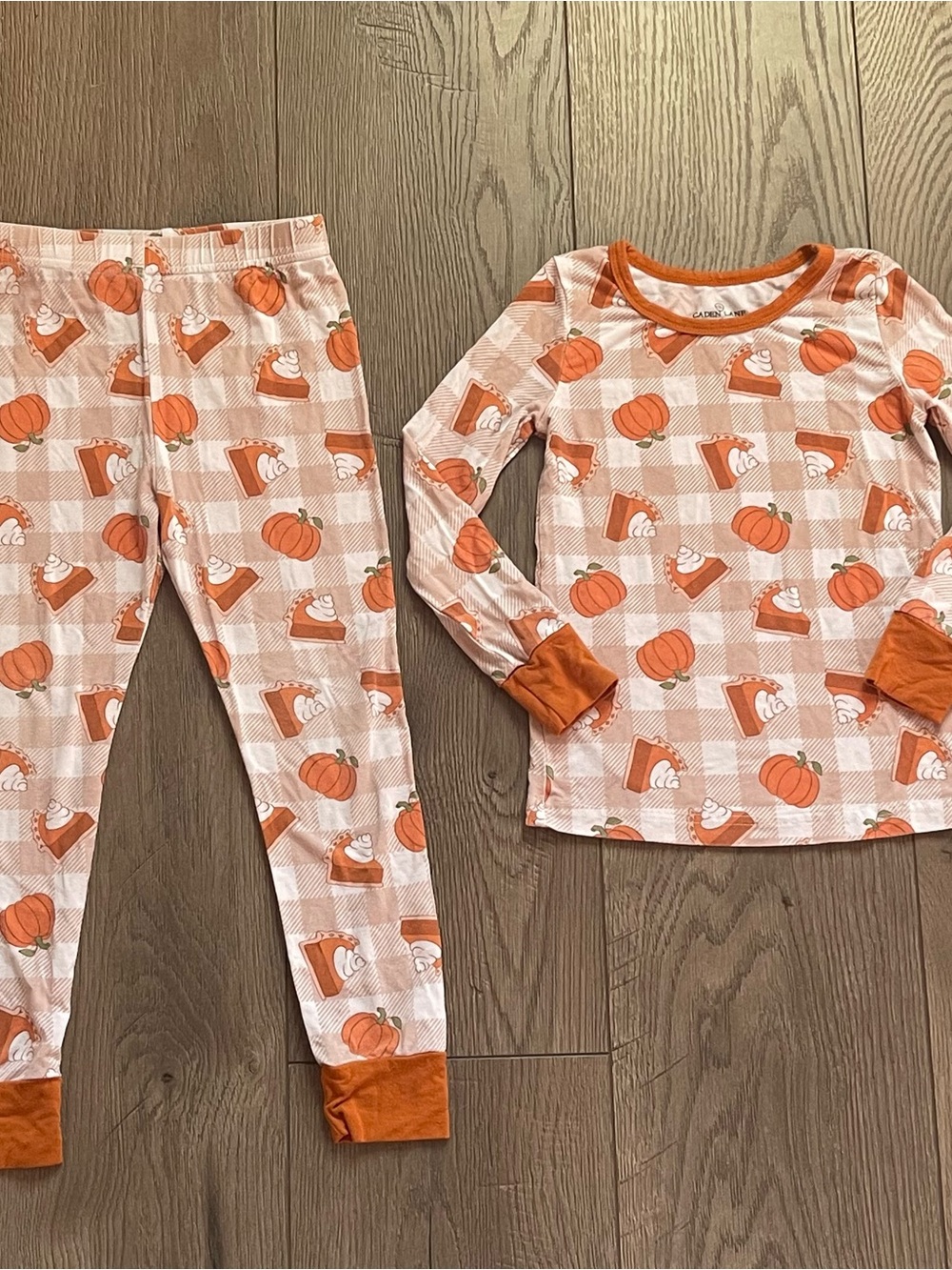 Caden Lane Thanksgiving Pumpkin Pie 4T Toddler Bamboo Pajama Set